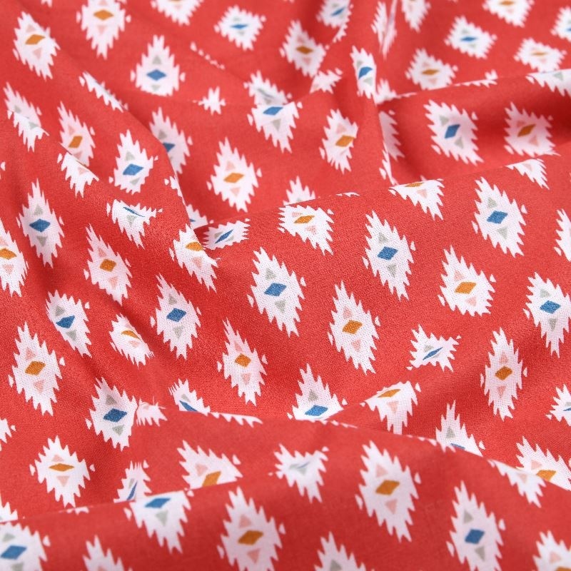 Tissu Imprimé Mex Rouge - Tissus des Ursules