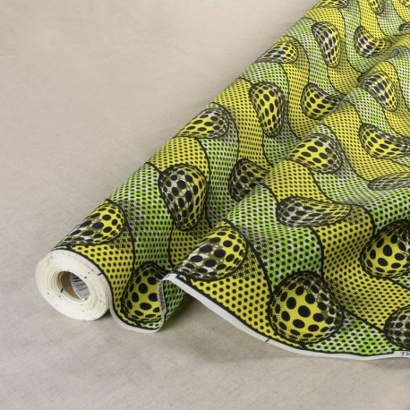 Tissu Wax Imprimé Vert Noir 