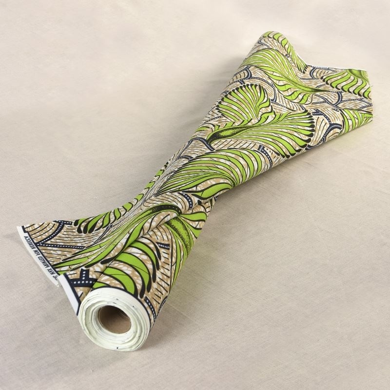 Tissu Super Wax Africain Blanc Jaune Noir - 20m X 1.15m, 100% Coton, Pour Vêtements Et Déco