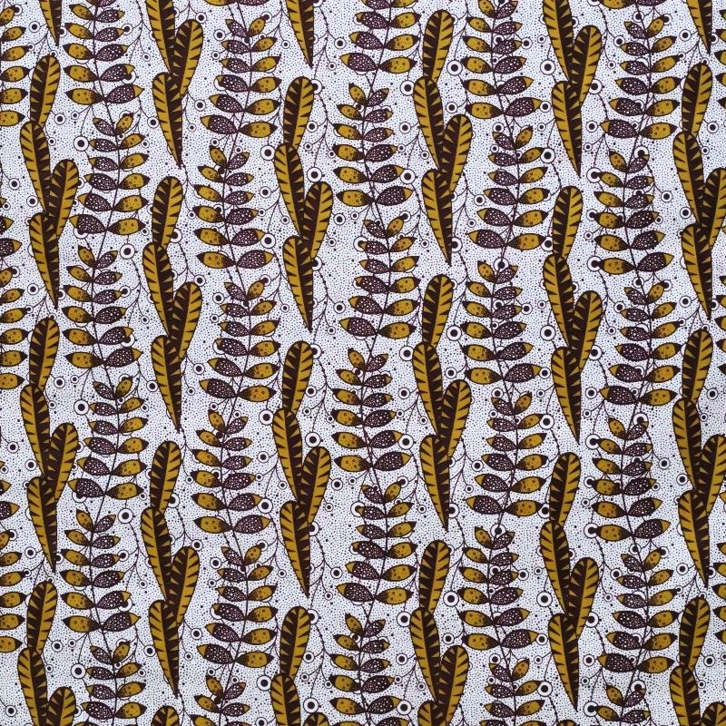 Tissu Wax Imprimé Marron Tissus des Ursules