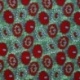 Tissu Wax Imprimé Vert Rouge