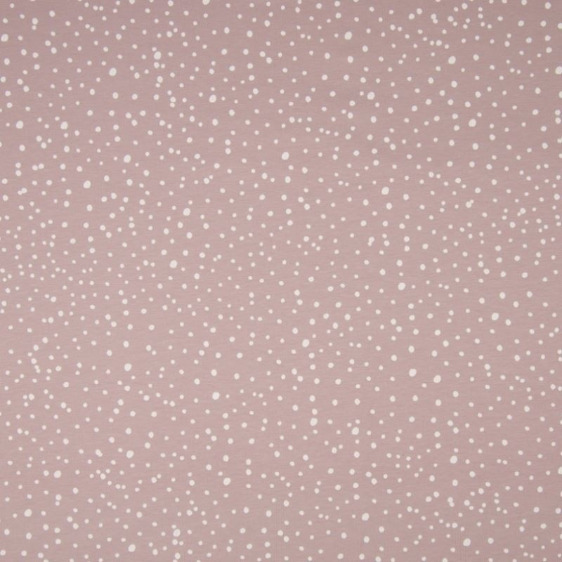 Tissu Popeline Imprimé Pois Fond Rose 