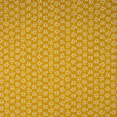 Tissu Popeline Imprimé Parapluie Ocre