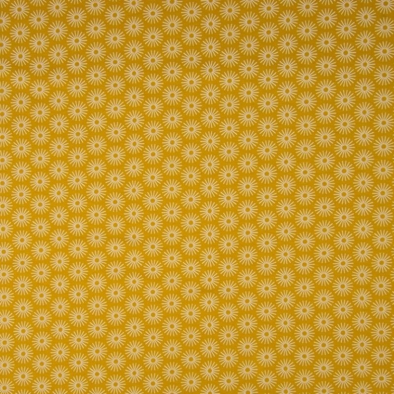 Tissu Popeline Imprimé Parapluie Ocre