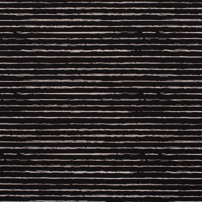Tissu Jersey Coton Rayues Noir 