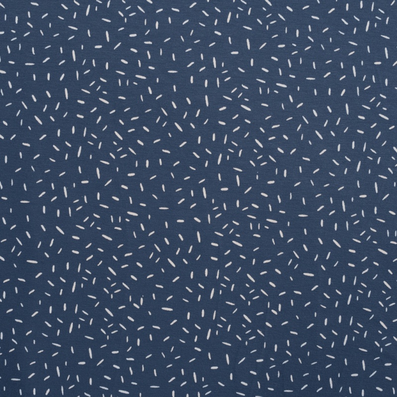 Tissu Jersey Coton Confetti Bleu Jeans