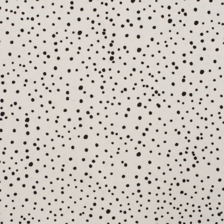 Tissu Jersey Confetti Noir Fond Ecru