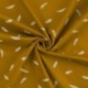 Tissu Jersey Plumes Fond Ocre