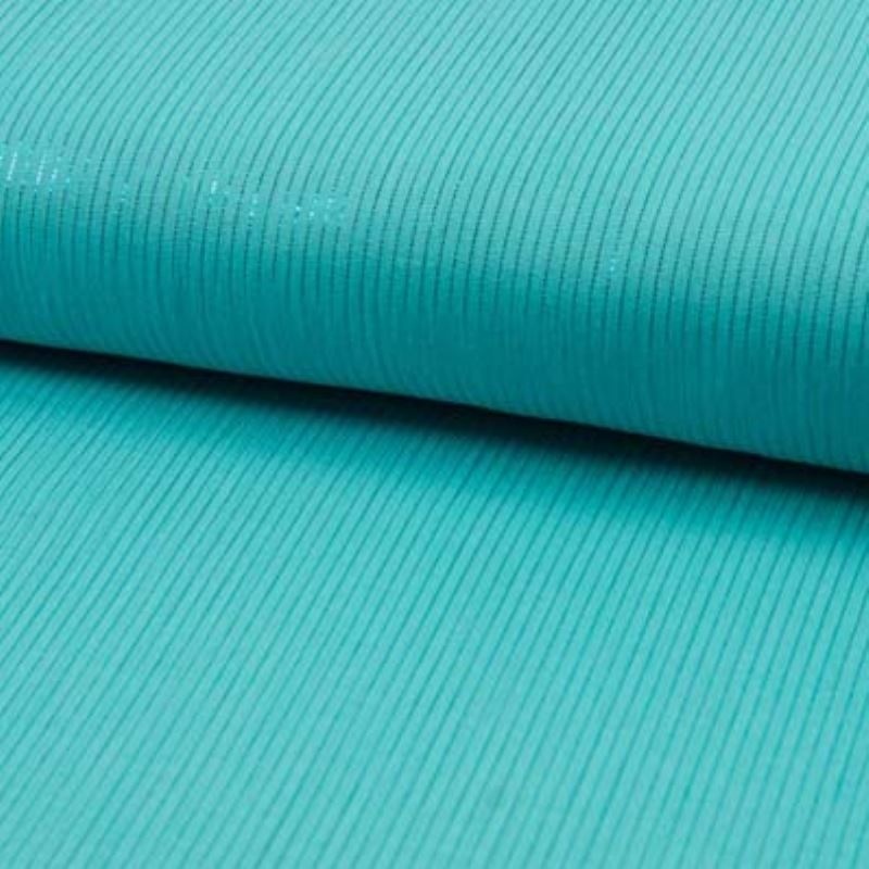 Tissu Double Gaze Lurex Uni Turquoise 