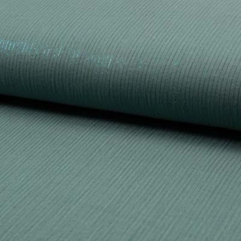 Tissu Double Gaze Lurex Uni Bleu Vert 