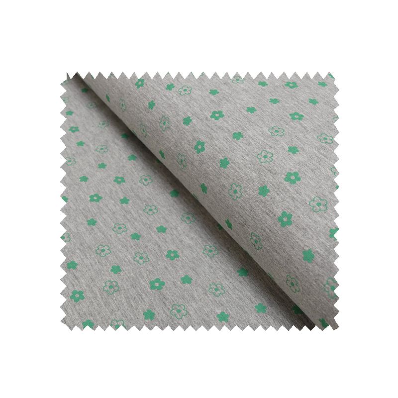 Tissu Jersey Fleurs Vertes