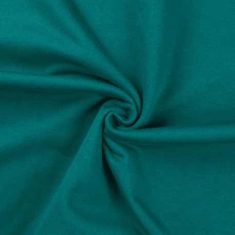 Tissu Sweat French Terry Bleu Vert