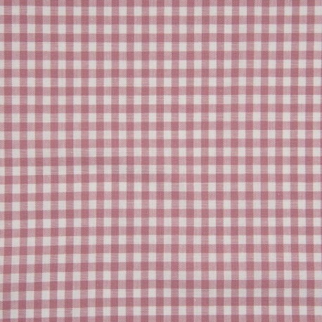 Tissu Grand Vichy 5mm Vieux Rose