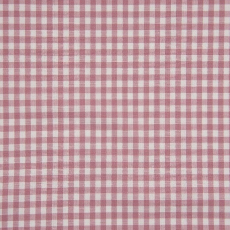 Tissu Grand Vichy 5mm Vieux Rose