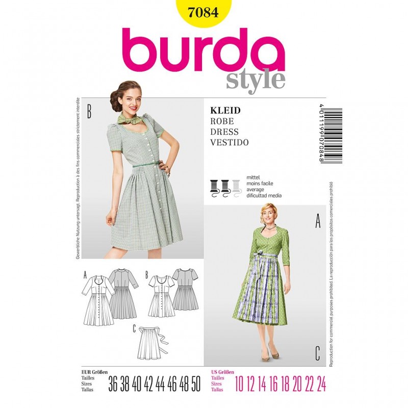 Patron Burda Style 7084 Robe 36/50