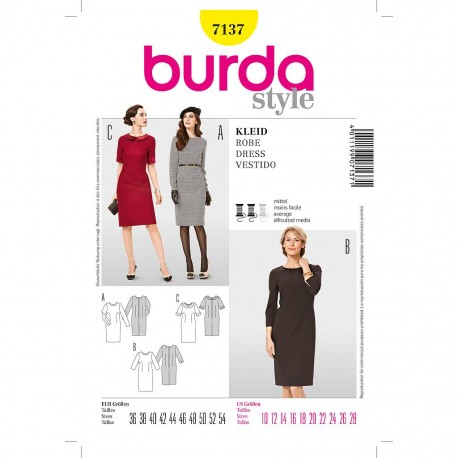 Patron Burda Style 7137 Robe 36/54