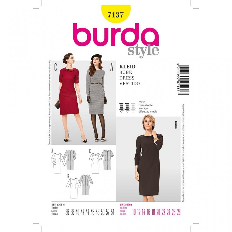 Patron Burda Style 7137 Robe 36/54