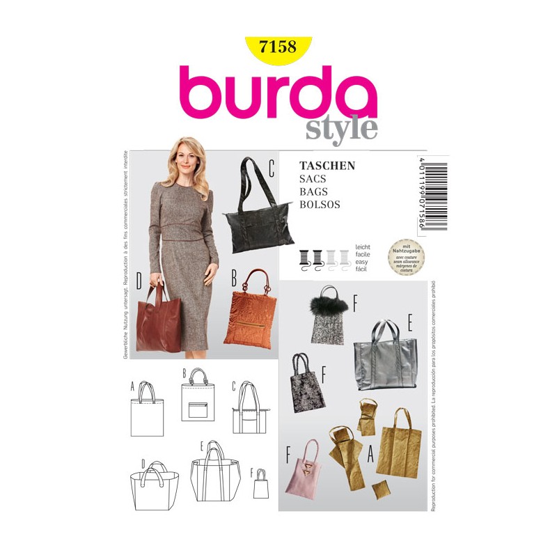 Patron Burda Style 7158 Sacs
