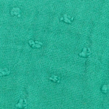 Tissu Double Gaze Pois Vert