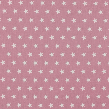 Tissu Imprime Etoile Rose