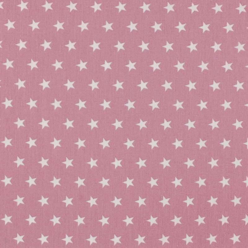 Tissu Imprime Etoile Rose