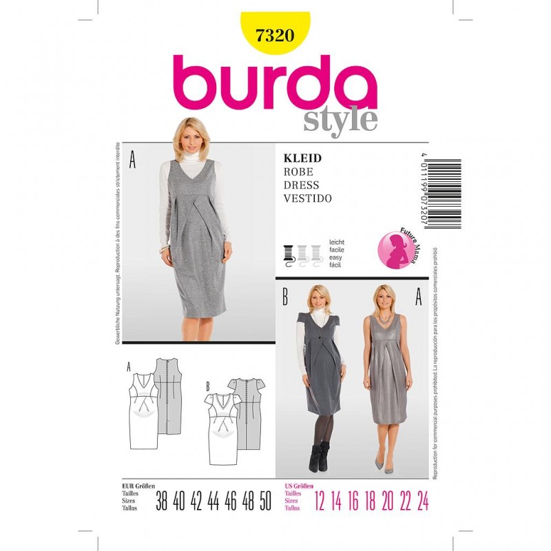 Patron Burda Style 7320 Robe Décolletée 38/50