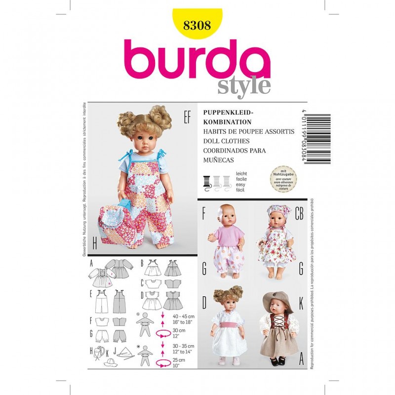 Patron Burda Créative 8308 Coordonnés M/L