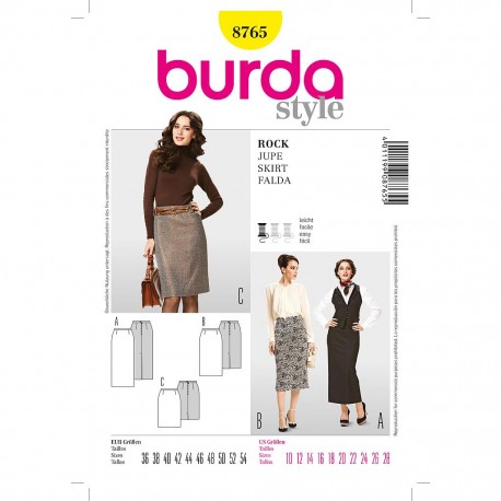 Patron Burda Style 8765 Jupe 36/54