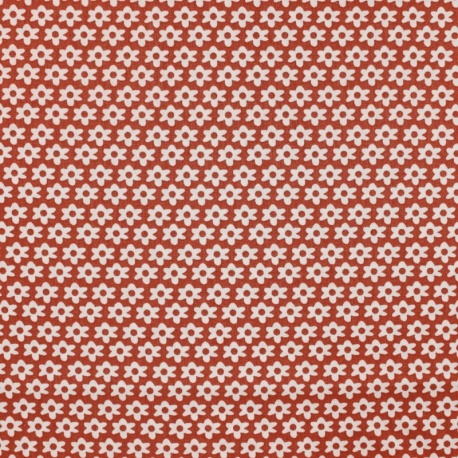 Tissu Imprimé Floralie Terracotta