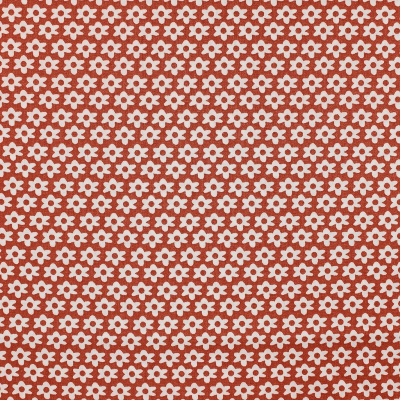 Tissu Imprimé Floralie Terracotta