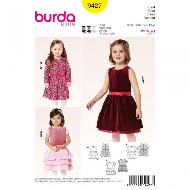 Patron Burda Kids 9427 Robe 92/122CM