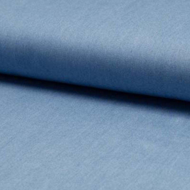 Tissu Chambray Uni Bleu Blanchi 
