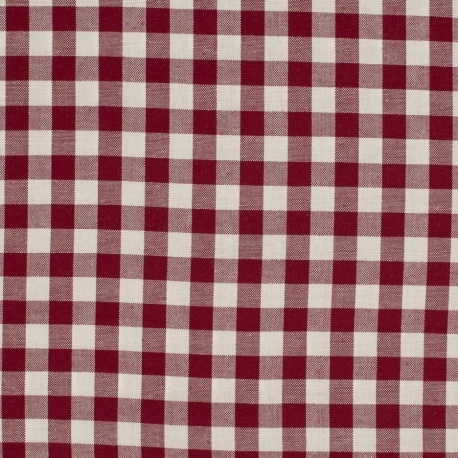 Tissu Grand Vichy 10mm Bordeaux 