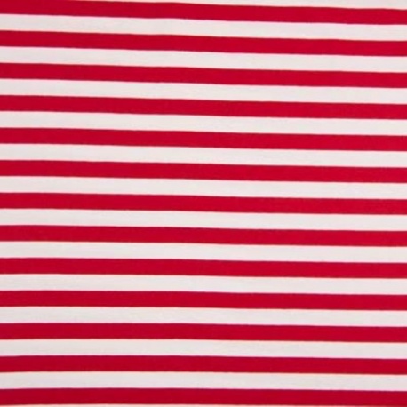 Tissu Sweat Tisse Teint Rayures Rouge