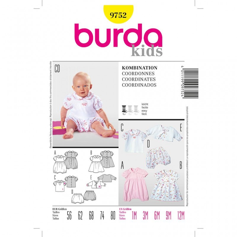 Patron Burda Kids 9752 Ensemble 56/80