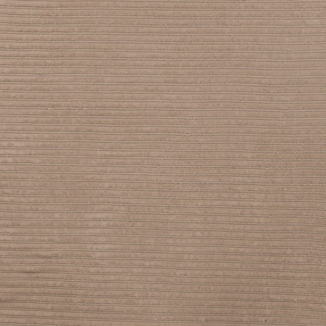 Tissu Jersey Aspect Velours Côtelé Taupe