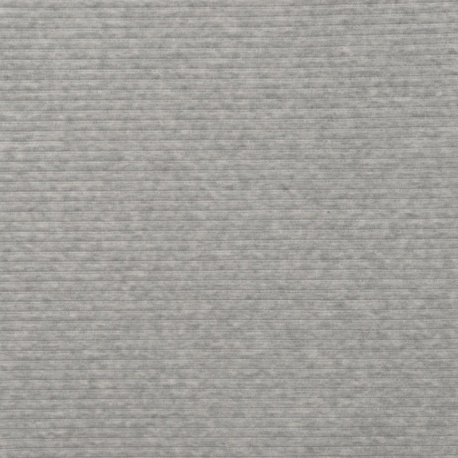 Tissu Jersey Aspect Velours Côtelé Gris Clair