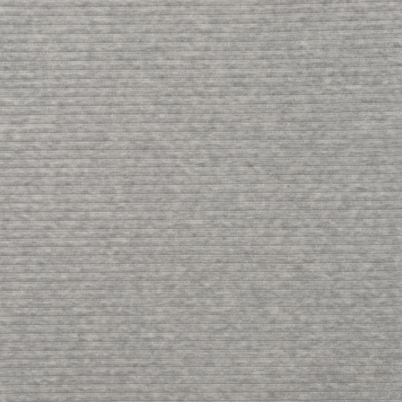 Tissu Jersey Aspect Velours Côtelé Gris Clair