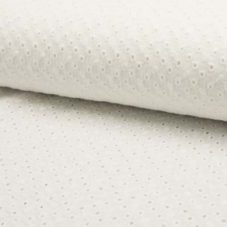 Tissu Broderie Anglaise Petit Rond Ecru