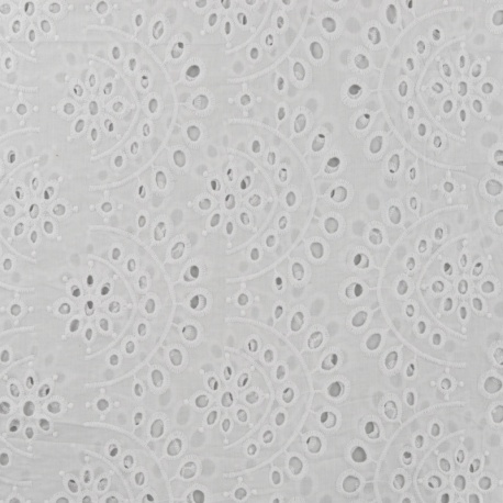 Tissu Broderie Anglaise Demi Soleil Blanc