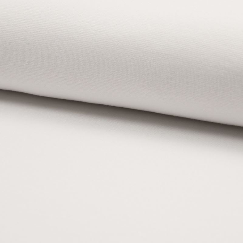 Tissu Bord Côte Coton Gratté Bio Uni Blanc