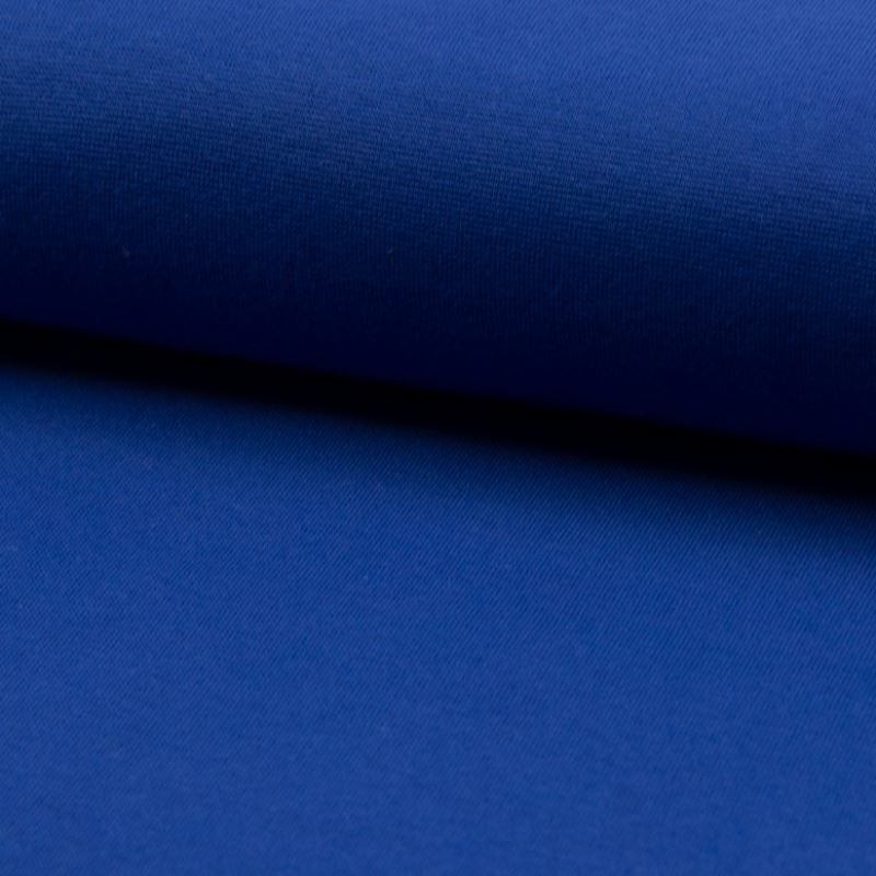 Tissu Bord Côte Coton Gratté Bio Uni Royal