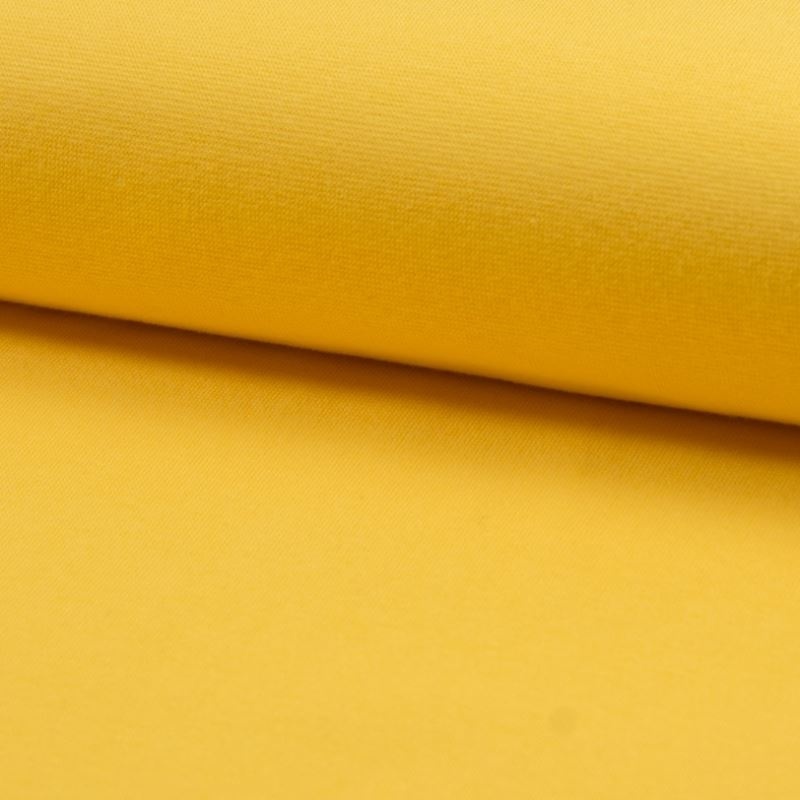 Tissu Bord Côte Coton Gratté Bio Uni Jaune