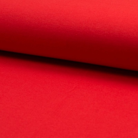 Tissu Sweat Coton Bio Uni Rouge