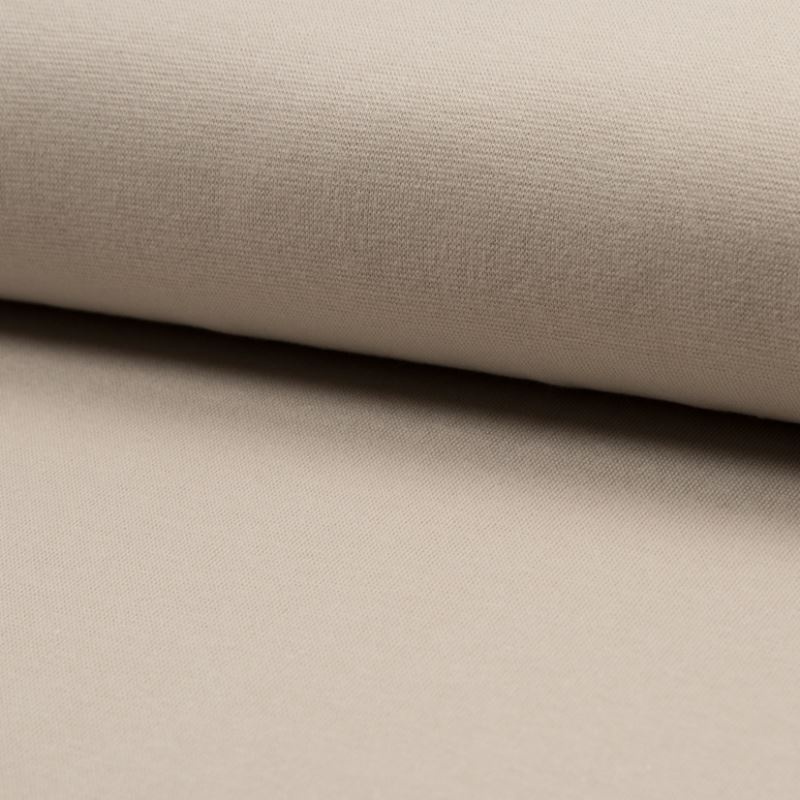 Tissu Bord Côte Coton Gratté Bio Uni Sable