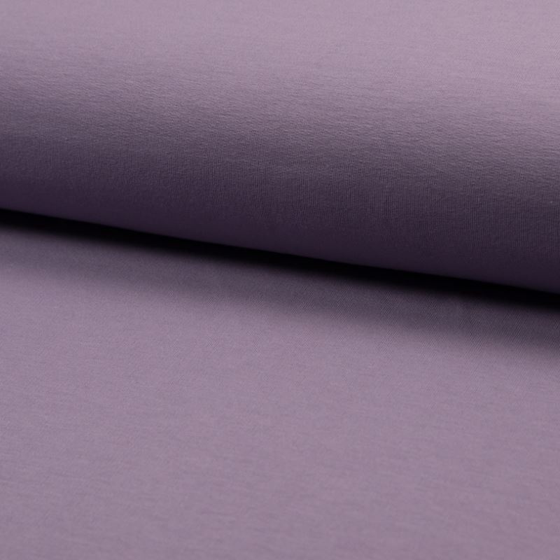 Tissu Sweat Coton Bio Uni Lilas