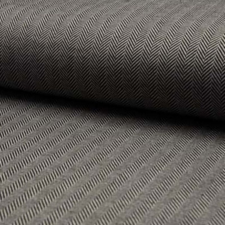 Tissu Jacquard Herringbone Noir Blanc