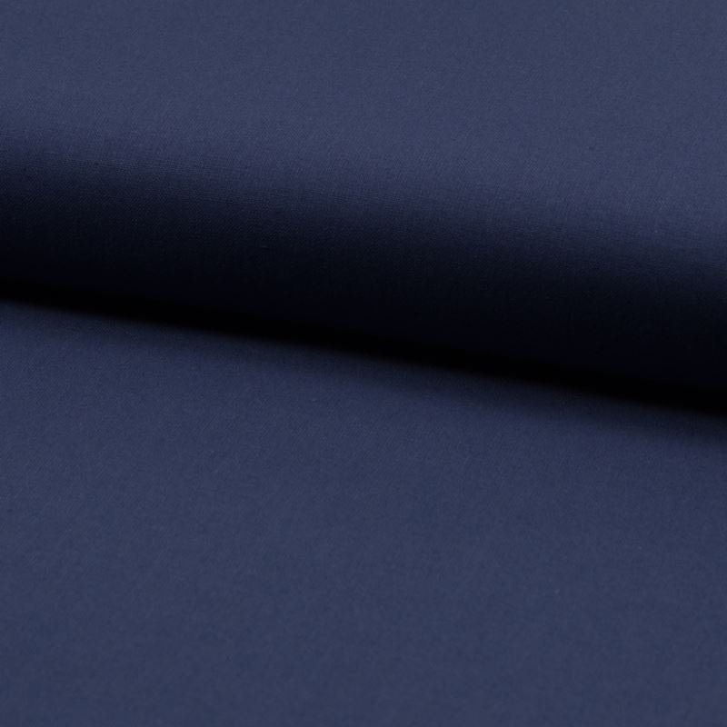 Tissu Popeline Unie Bleu Navy 