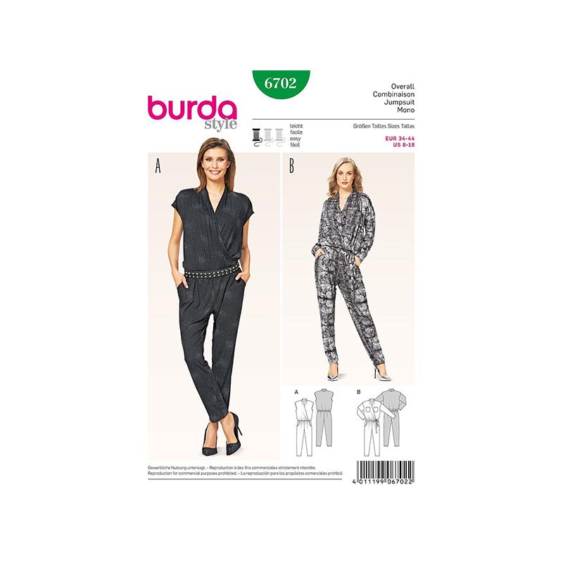 Patron Burda Style 6702 Combinaison 34/44