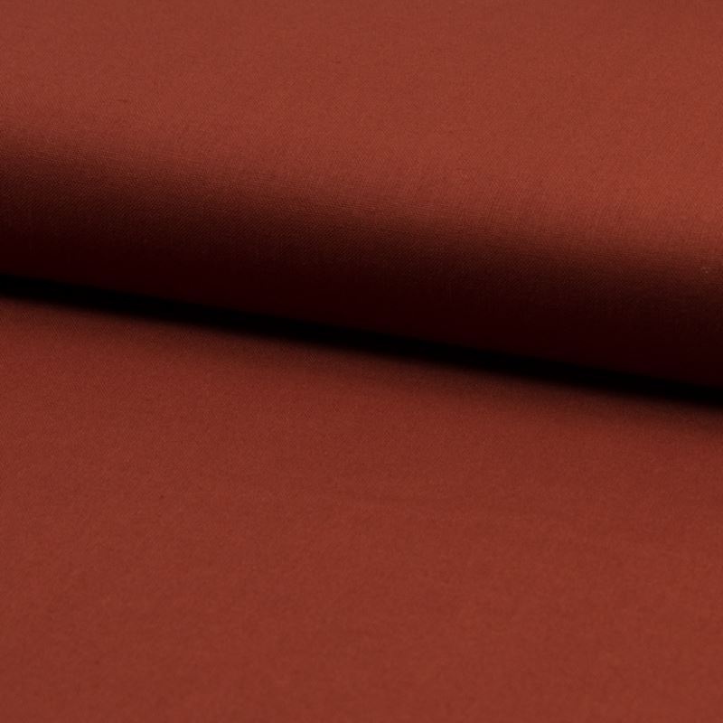 Tissu Popeline Unie Terracotta 